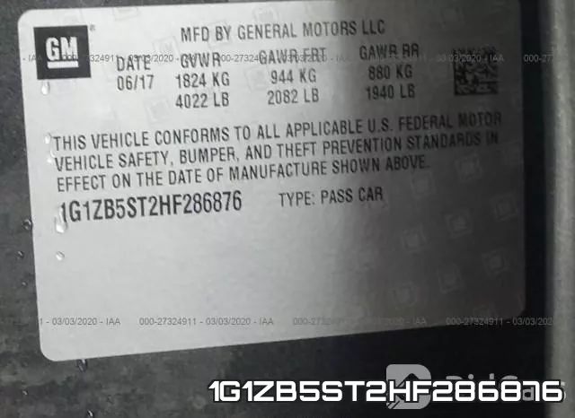 1G1ZB5ST2HF286876 фото 10