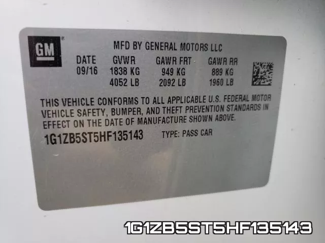 1G1ZB5ST5HF135143 фото 2