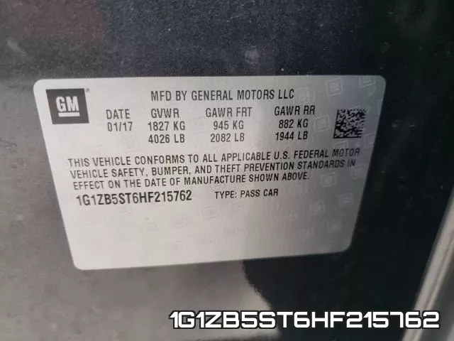 1G1ZB5ST6HF215762 фото 2