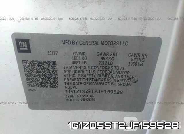 1G1ZD5ST2JF159528 фото 10