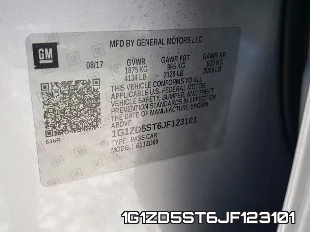 1G1ZD5ST6JF123101 фото 2