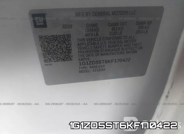 1G1ZD5ST6KF170422 фото 10