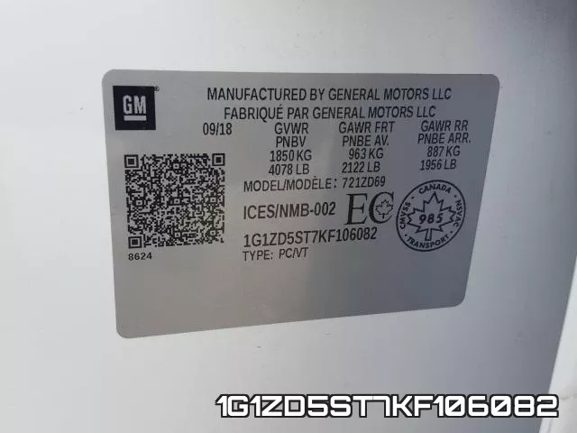 1G1ZD5ST7KF106082 фото 2