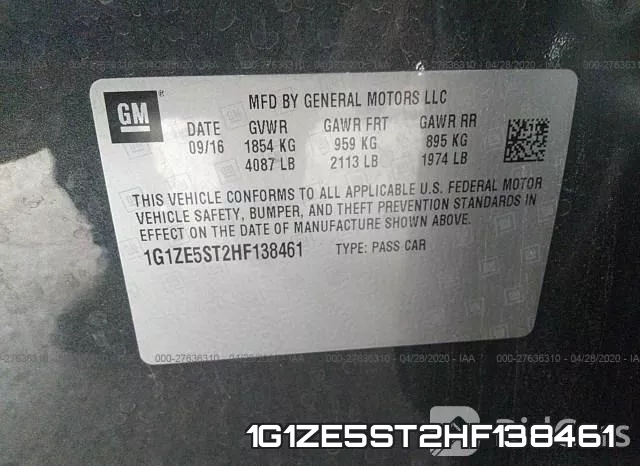 1G1ZE5ST2HF138461 фото 10