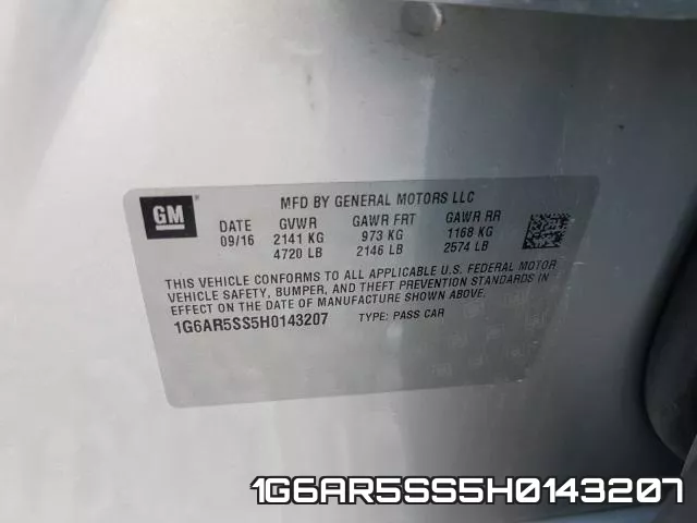 1G6AR5SS5H0143207 фото 2