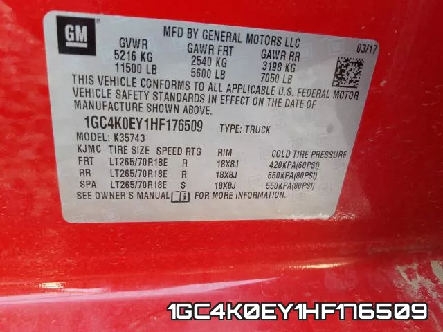 1GC4K0EY1HF176509 фото 2