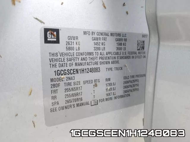 1GCGSCEN1H1248083 фото 2