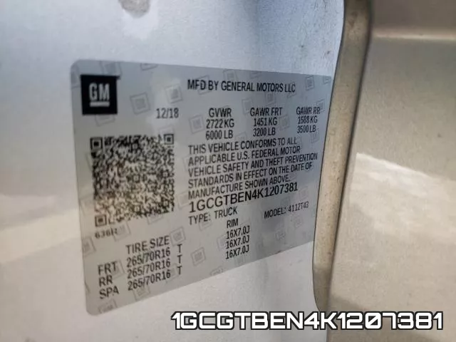 1GCGTBEN4K1207381 фото 2
