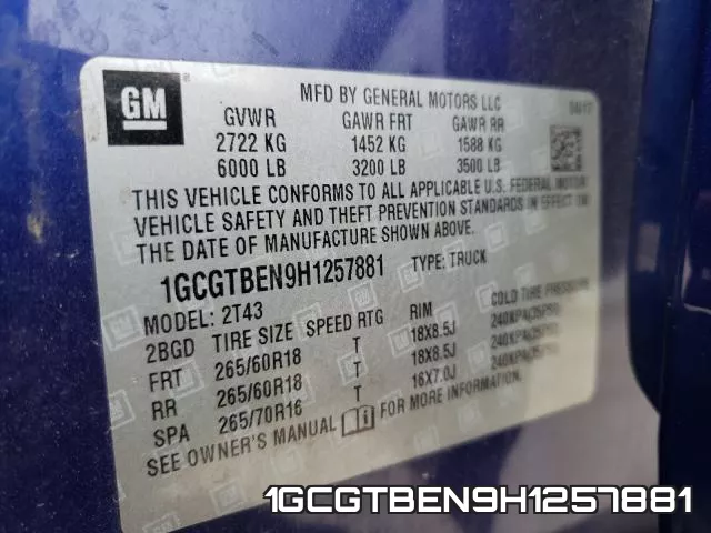 1GCGTBEN9H1257881 фото 2
