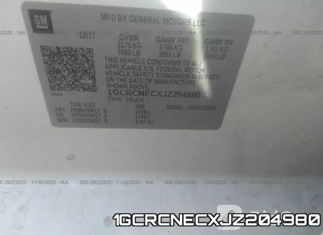 1GCRCNECXJZ204980 фото 10