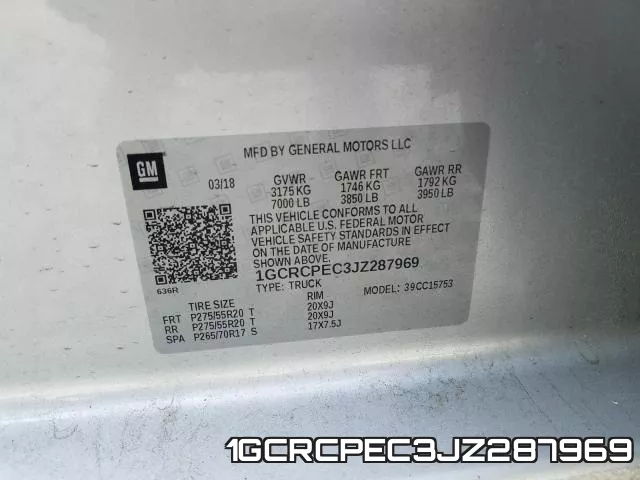 1GCRCPEC3JZ287969 фото 2