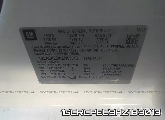 1GCRCPEC9HZ183013 фото 10