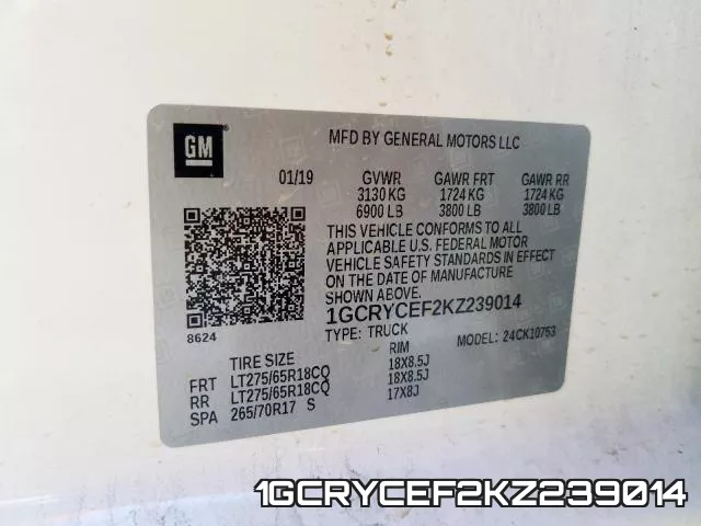 1GCRYCEF2KZ239014 фото 2