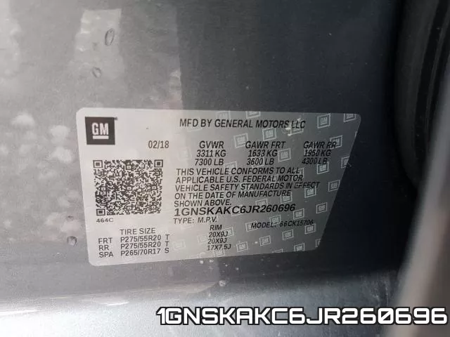 1GNSKAKC6JR260696 фото 2