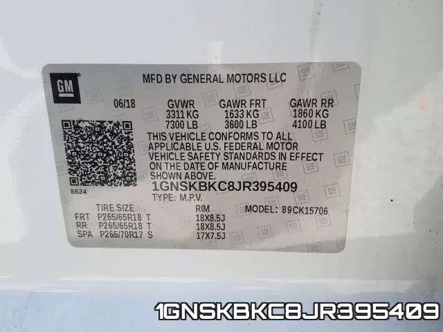 1GNSKBKC8JR395409 фото 2