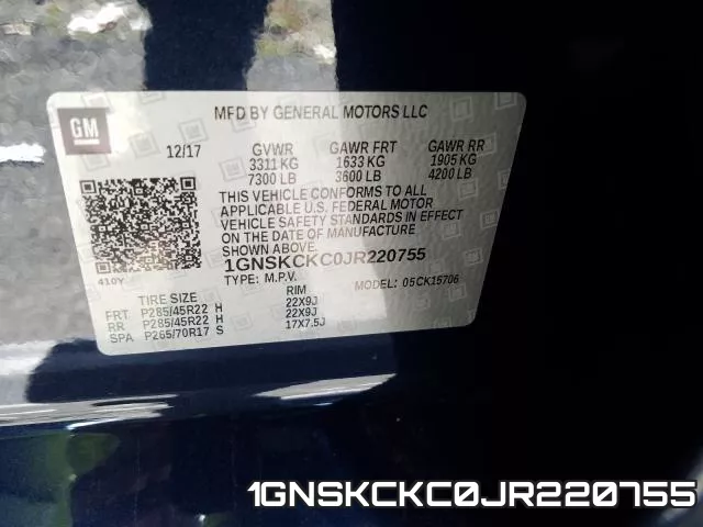1GNSKCKC0JR220755 фото 2