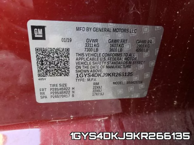 1GYS4DKJ9KR266135 фото 2