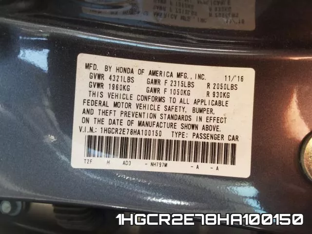 1HGCR2E78HA100150 фото 2