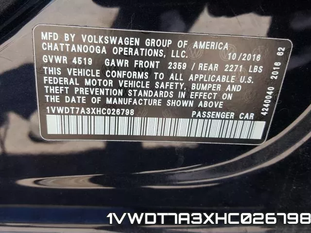 1VWDT7A3XHC026798 фото 2