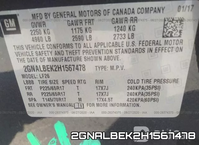 2GNALBEK2H1567478 фото 10