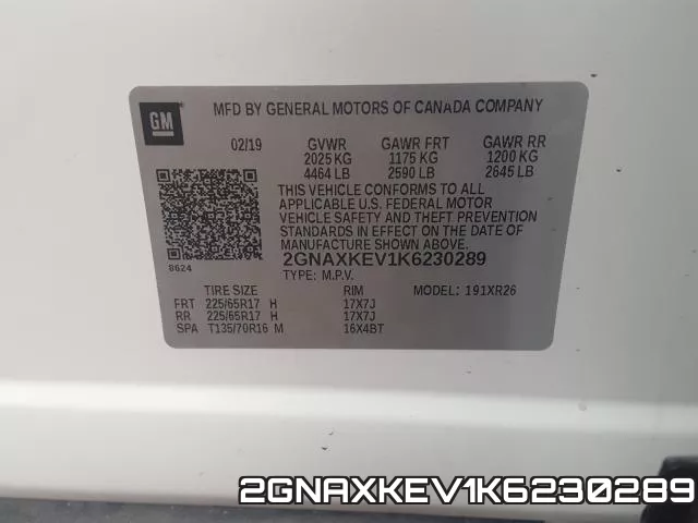 2GNAXKEV1K6230289 фото 2