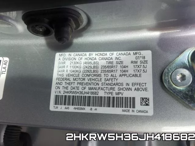 2HKRW5H36JH418682 фото 2