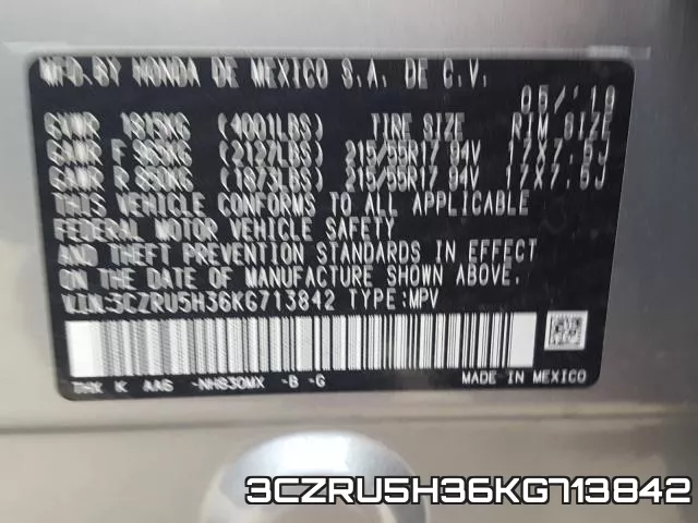 3CZRU5H36KG713842 фото 2