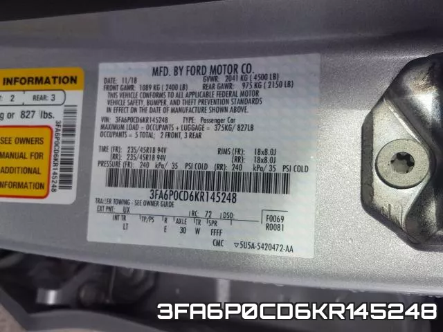 3FA6P0CD6KR145248 фото 2