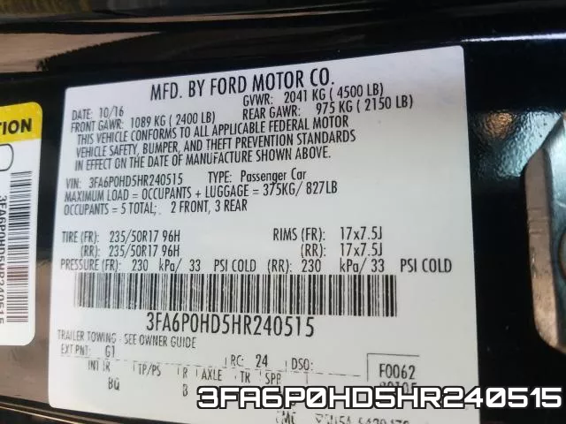 3FA6P0HD5HR240515 фото 2