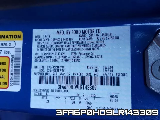 3FA6P0HD9LR143309 фото 2