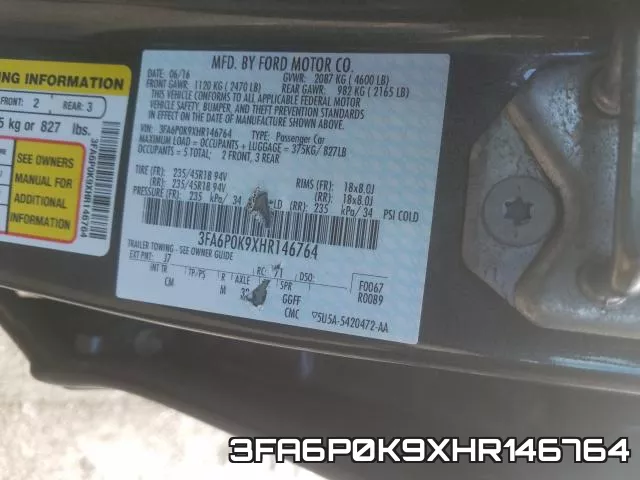 3FA6P0K9XHR146764 фото 2