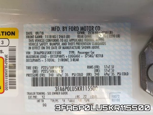 3FA6P0LU5KR115500 фото 2