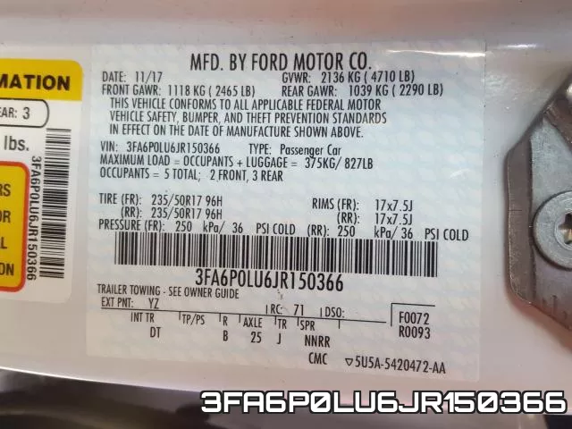 3FA6P0LU6JR150366 фото 2