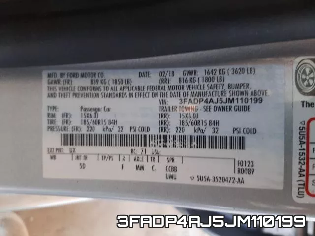 3FADP4AJ5JM110199 фото 2