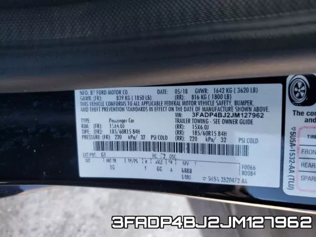 3FADP4BJ2JM127962 фото 2