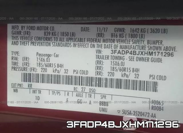 3FADP4BJXHM171296 фото 10