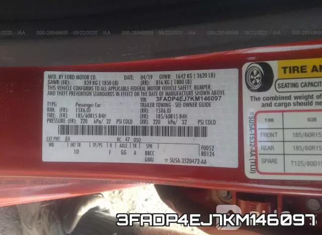 3FADP4EJ7KM146097 фото 10