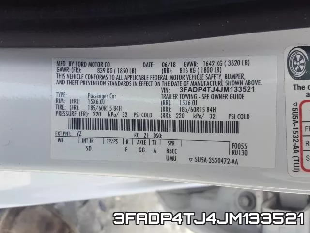 3FADP4TJ4JM133521 фото 2