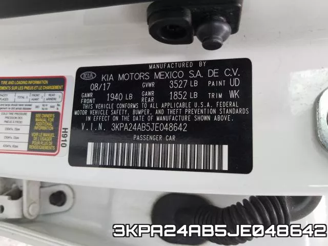 3KPA24AB5JE048642 фото 2