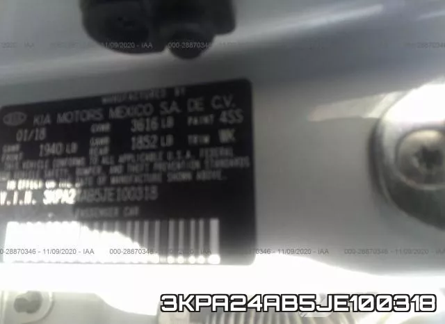 3KPA24AB5JE100318 фото 10