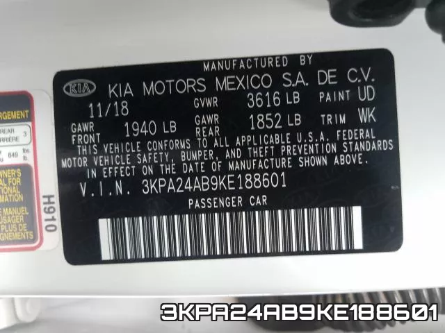 3KPA24AB9KE188601 фото 2