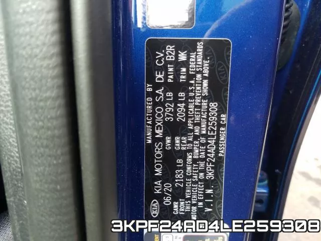 3KPF24AD4LE259308 фото 2