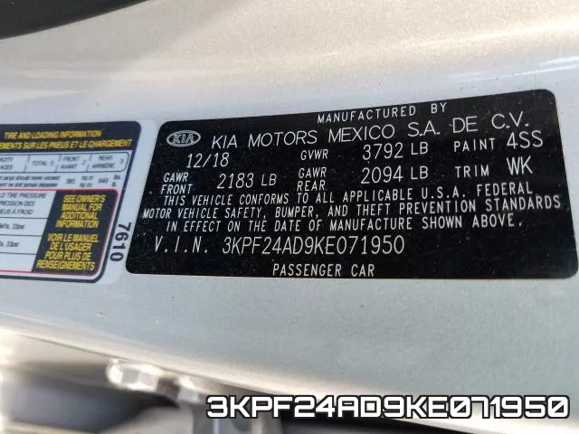 3KPF24AD9KE071950 фото 2