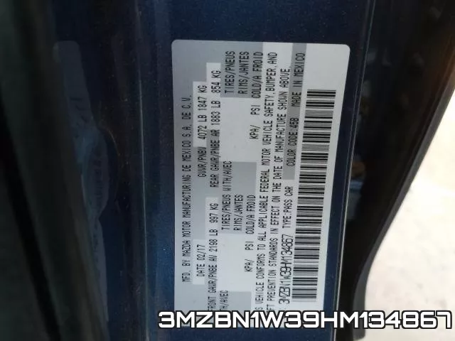 3MZBN1W39HM134867 фото 2