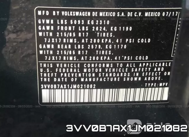3VV0B7AX1JM021082 фото 9