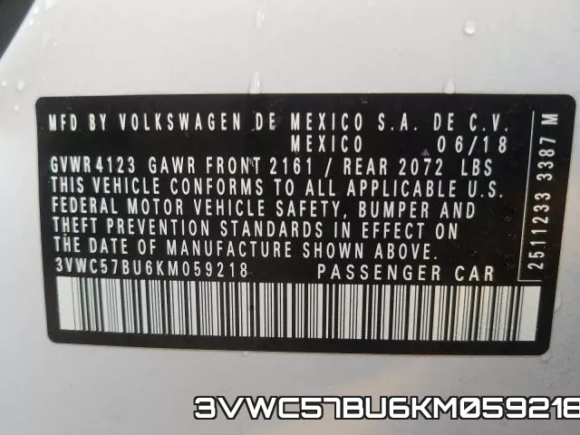 3VWC57BU6KM059218 фото 2