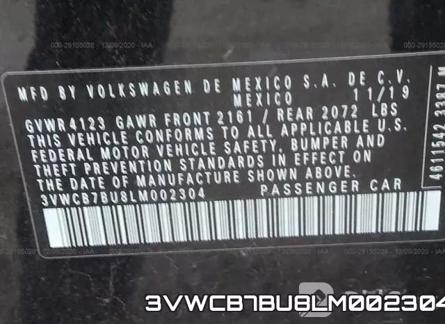 3VWCB7BU8LM002304 фото 10