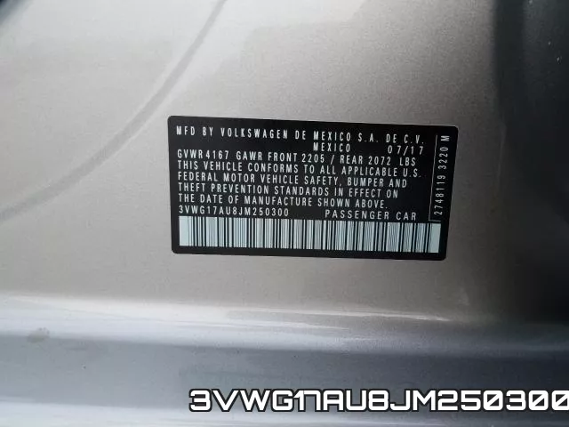 3VWG17AU8JM250300 фото 2