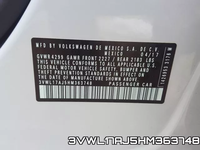 3VWL17AJ5HM363748 фото 2