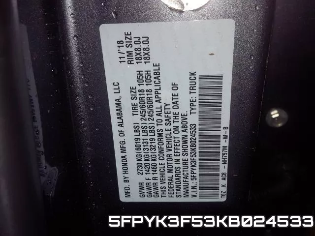 5FPYK3F53KB024533 фото 2